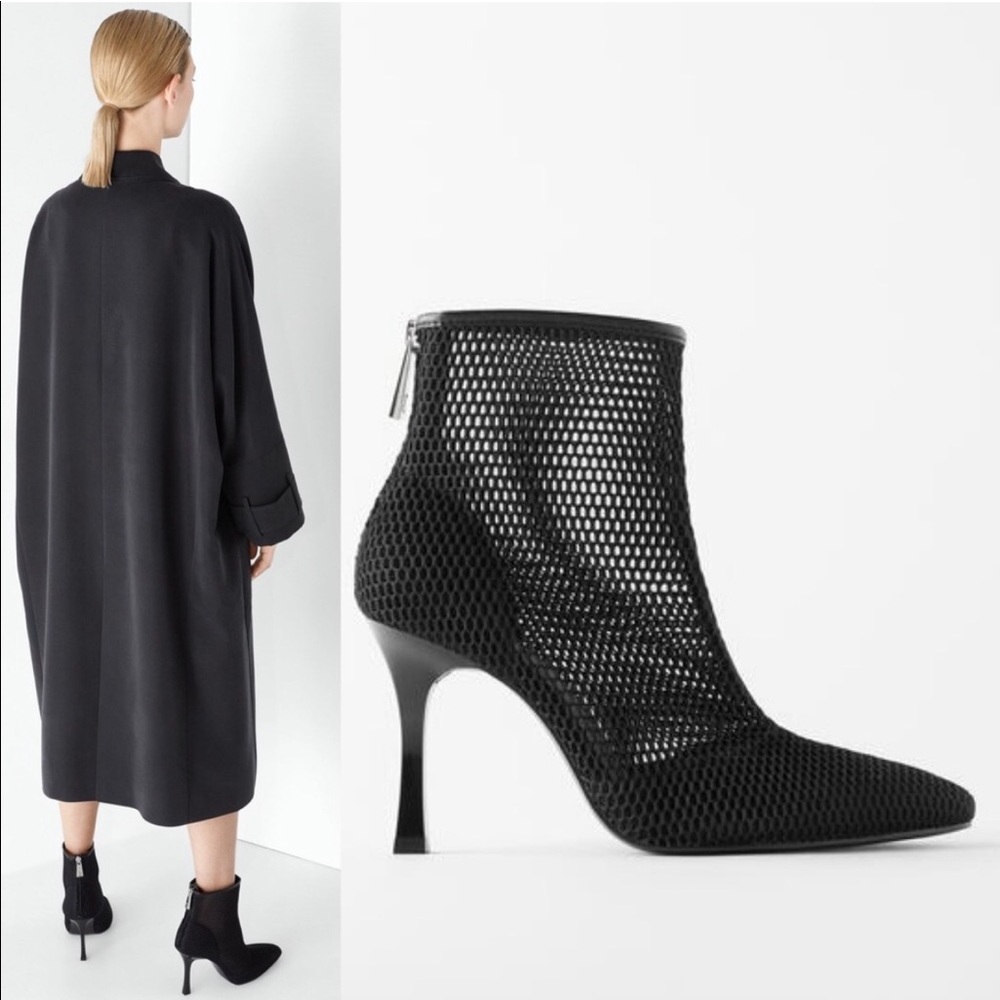 NWT ZARA Mesh Stiletto Boots Booties